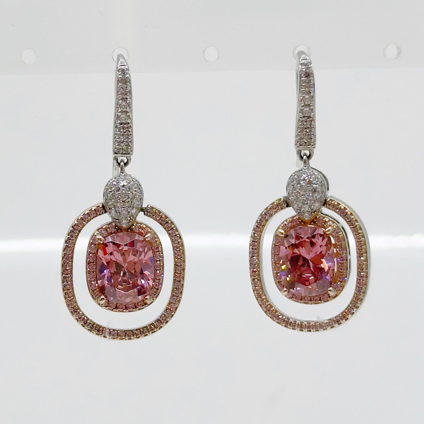 JD Sterling silver cubic zirconia drop earrings