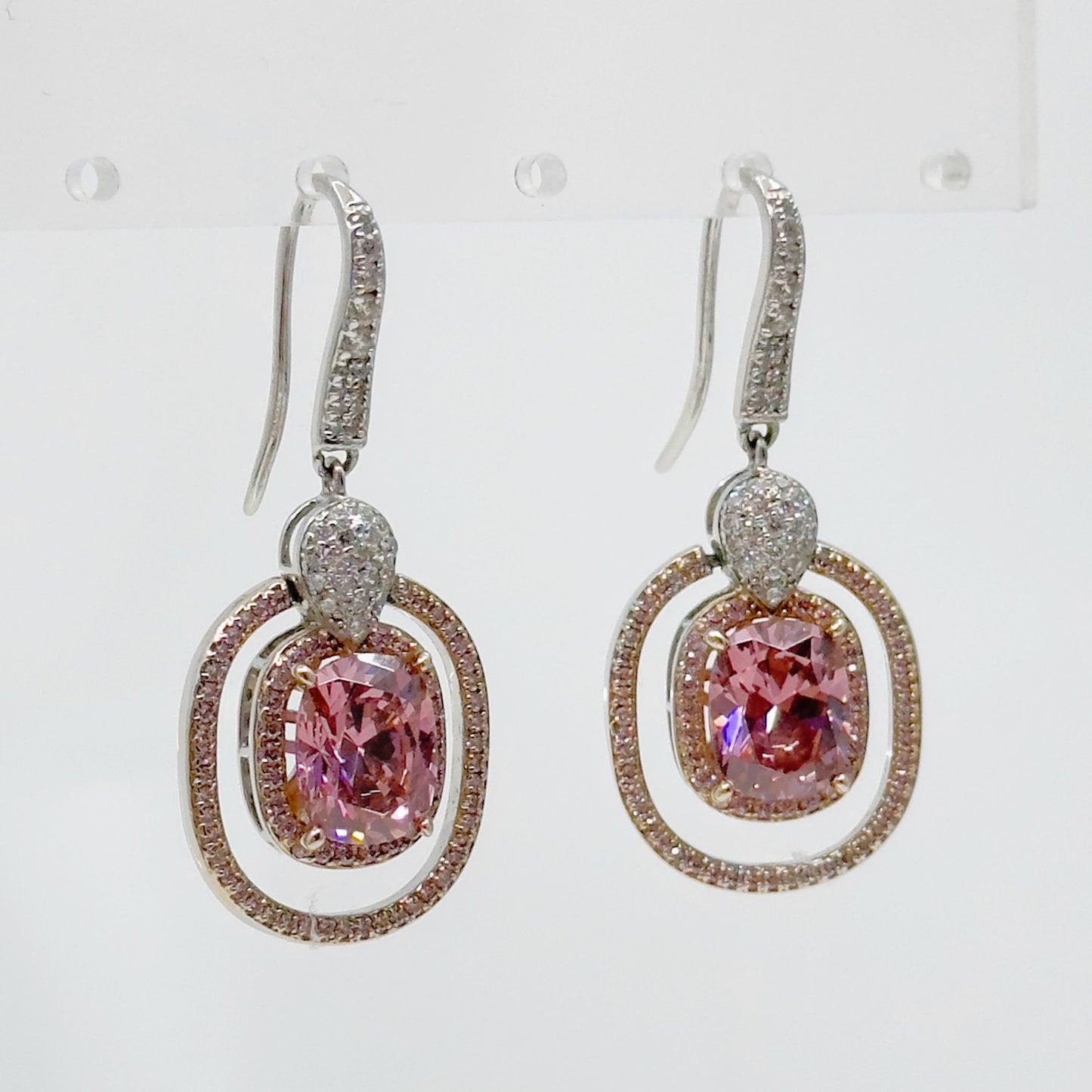 JD Sterling silver cubic zirconia drop earrings