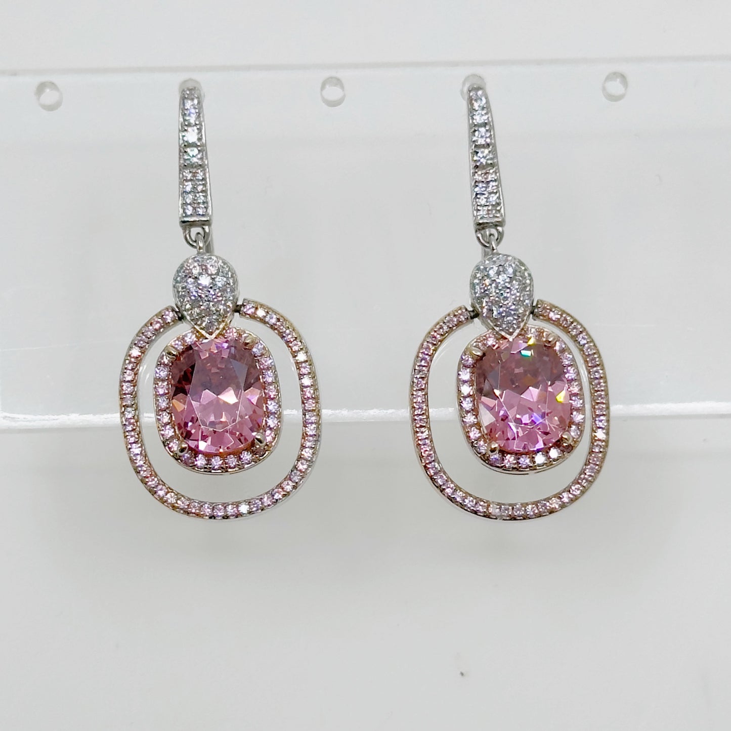 JD Sterling silver cubic zirconia drop earrings