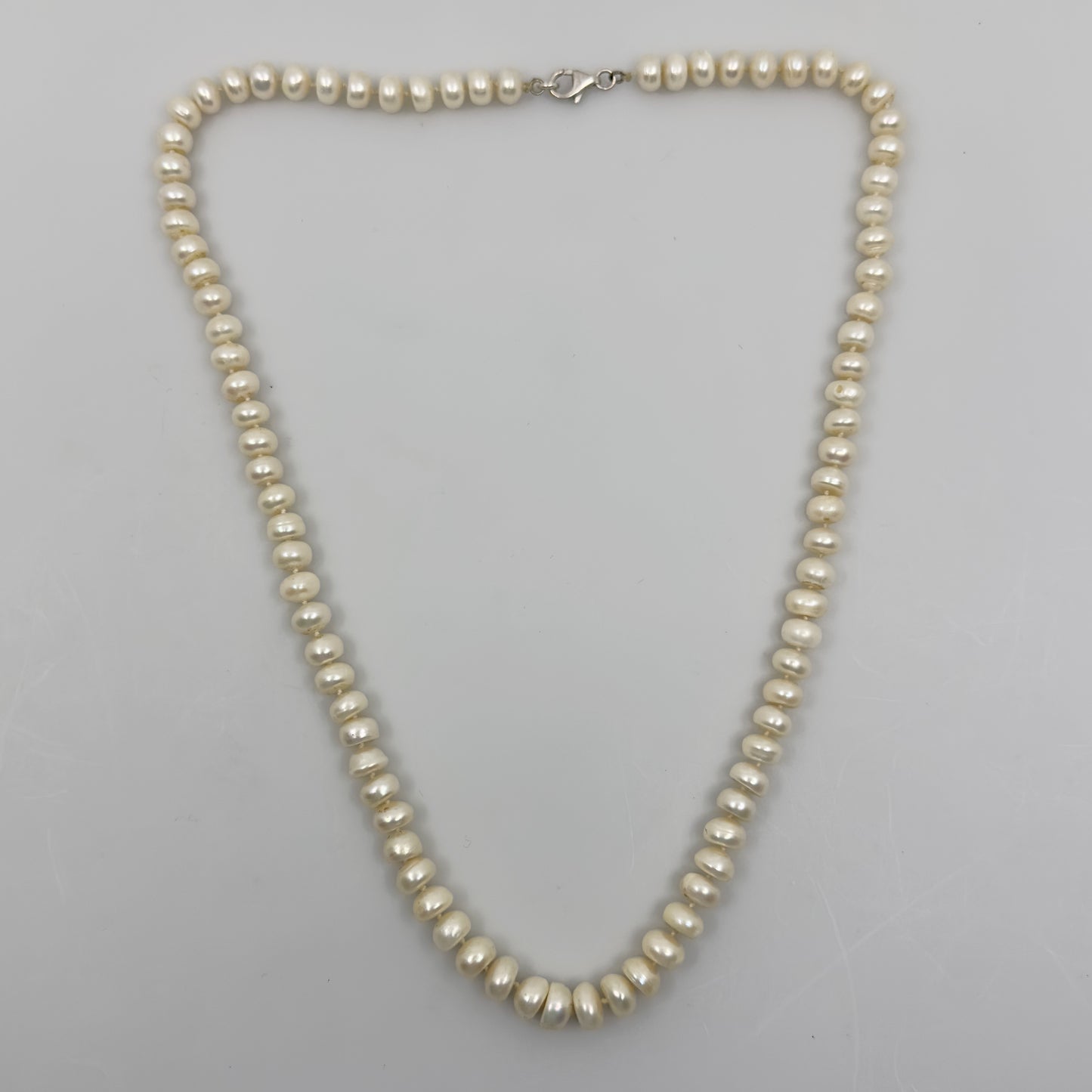 sterling silver button freshwater pearl necklace