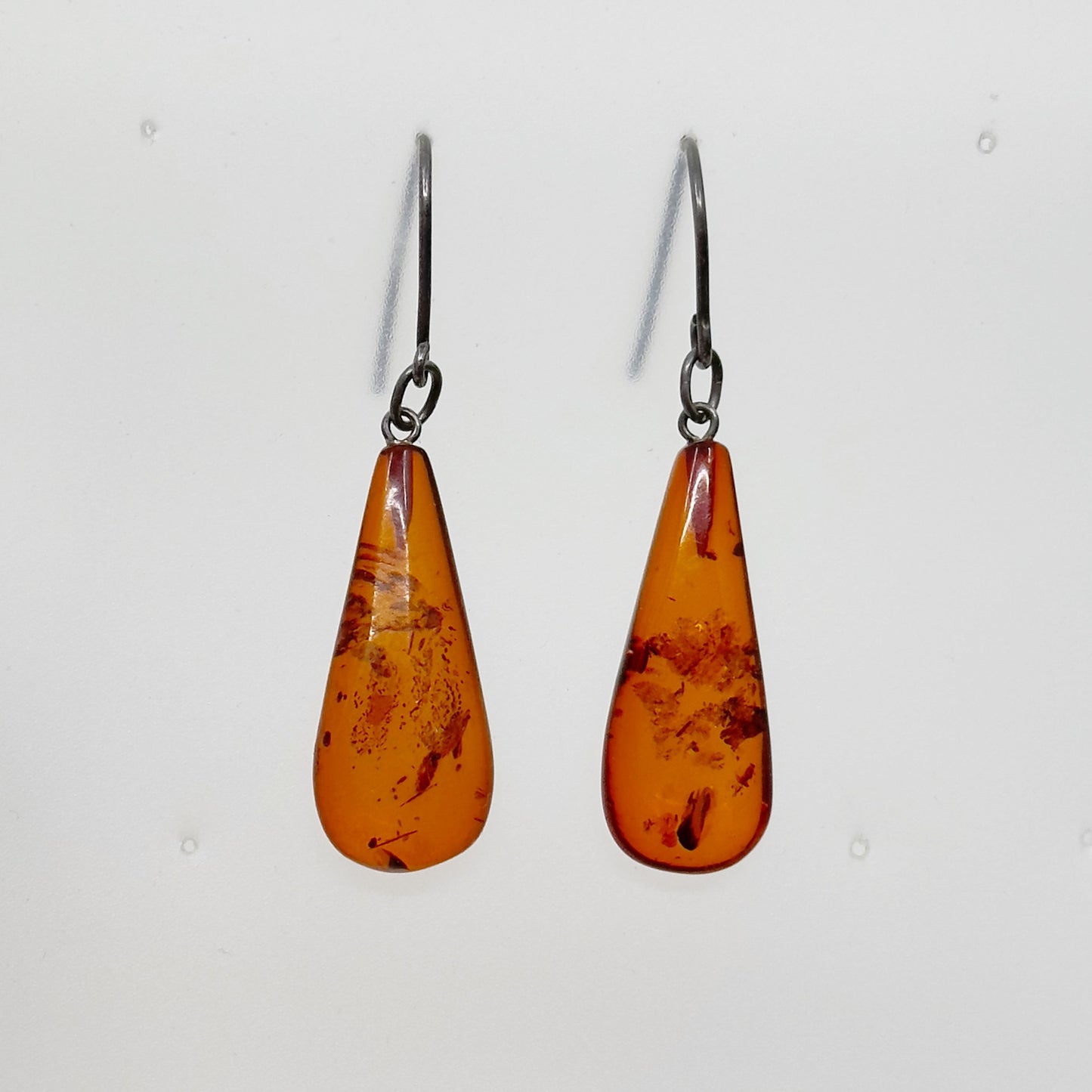 Sterling silver baltic amber drop earrings