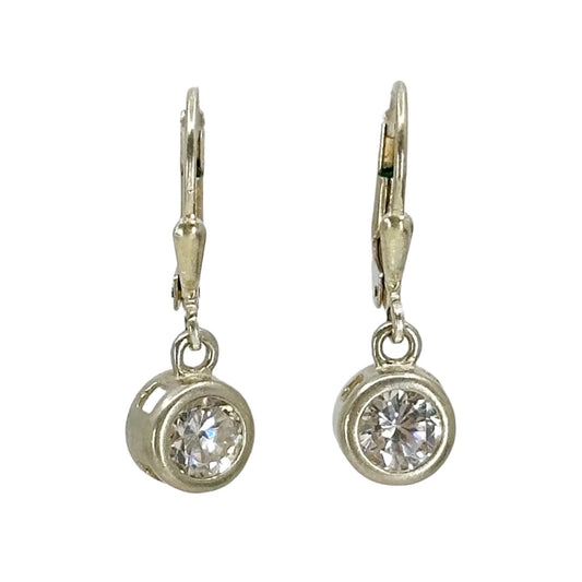 Sterling silver cubic zirconia drop earrings