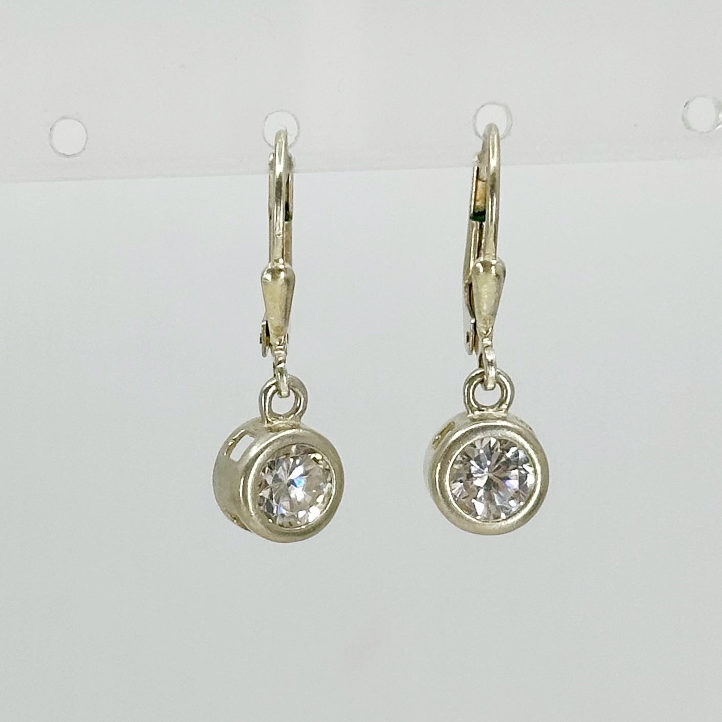 Sterling silver cubic zirconia drop earrings