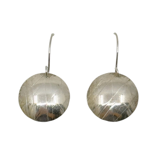 sterling silver disk drop earrings