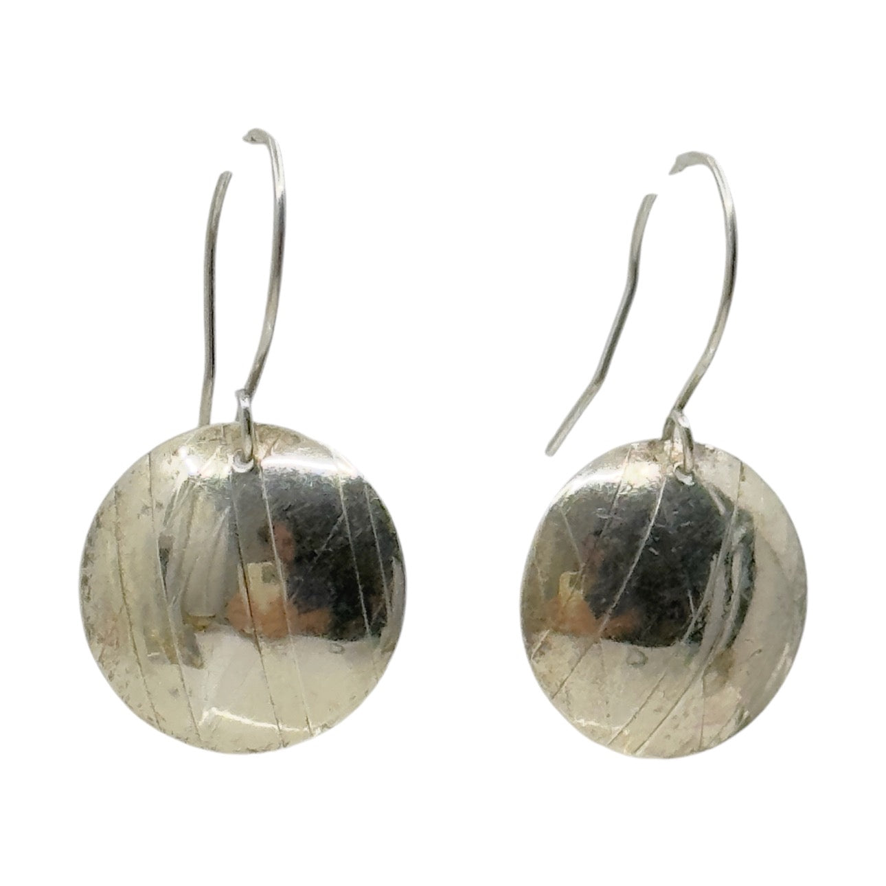 sterling silver disk drop earrings