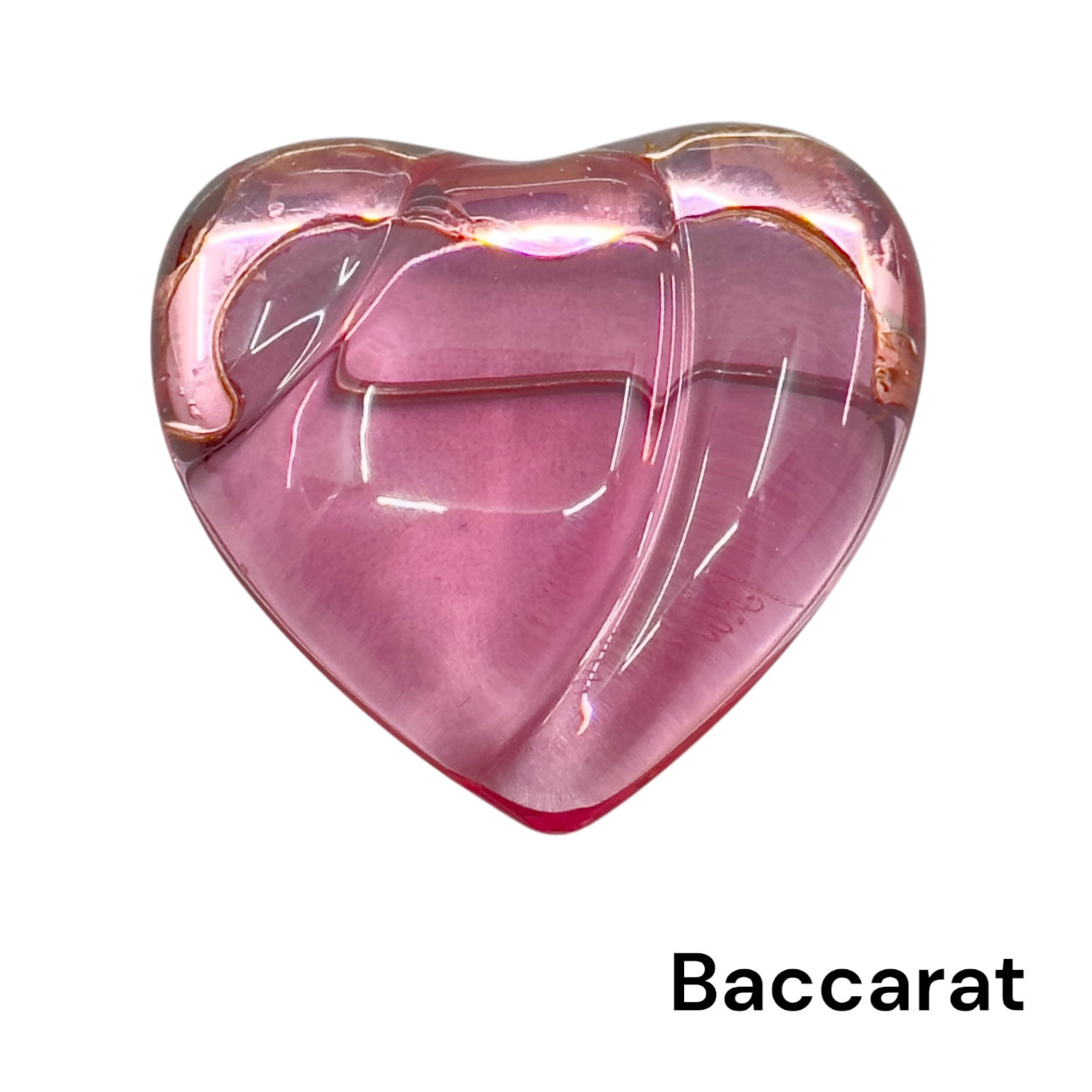 Baccarat sterling silver glass heart brooch