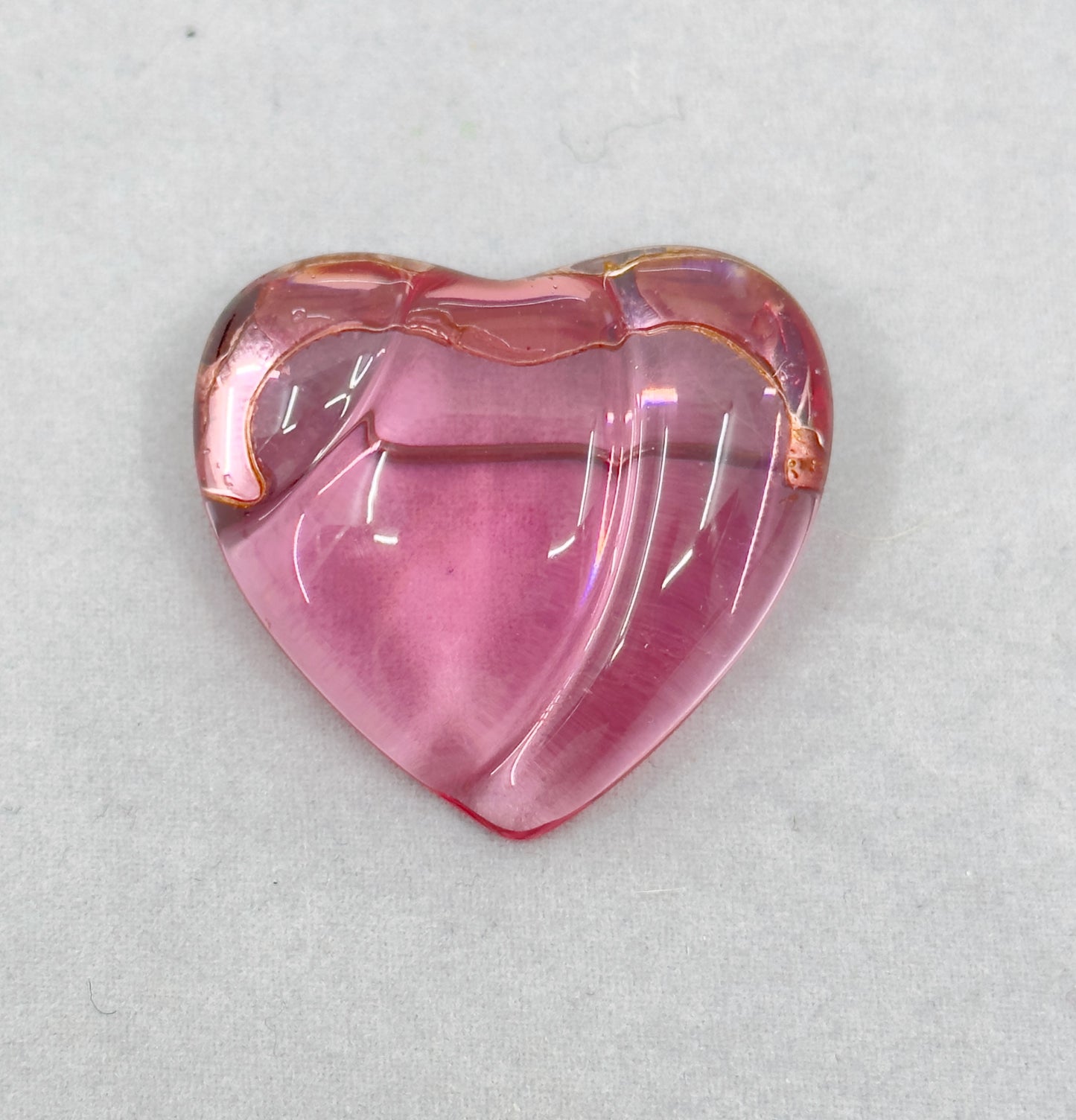 Baccarat sterling silver glass heart brooch