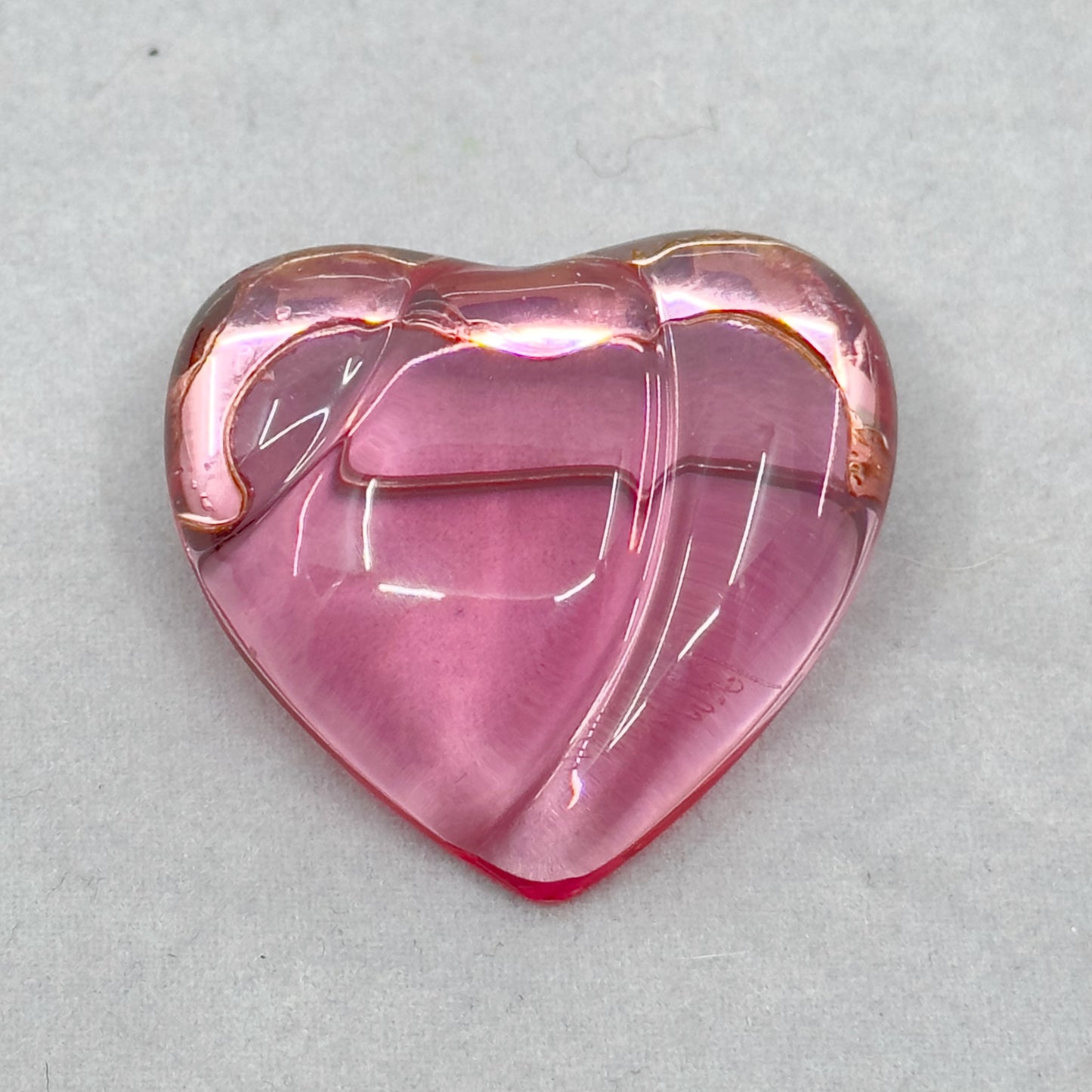 Baccarat sterling silver glass heart brooch