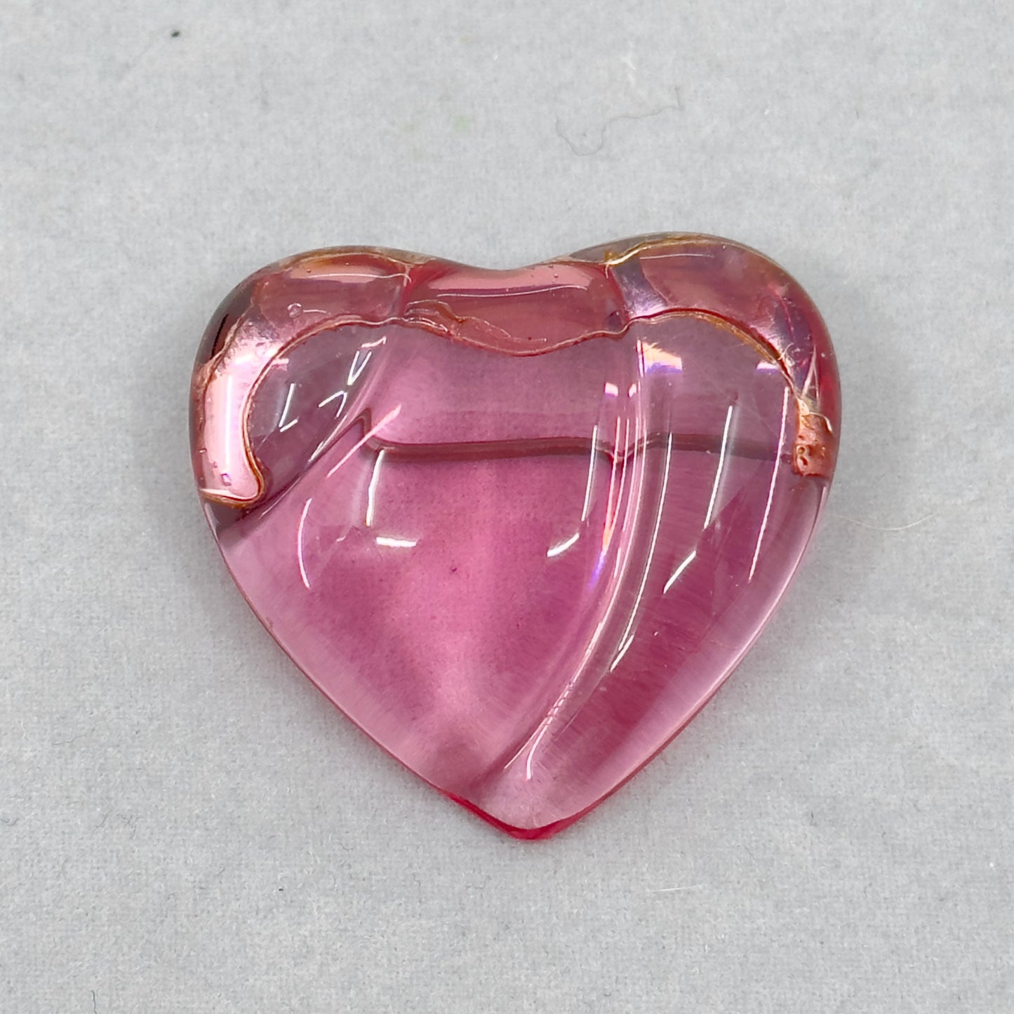 Baccarat sterling silver glass heart brooch