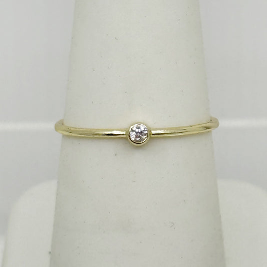 14k gold over sterling silver cubic zirconia stack ring - GM1156