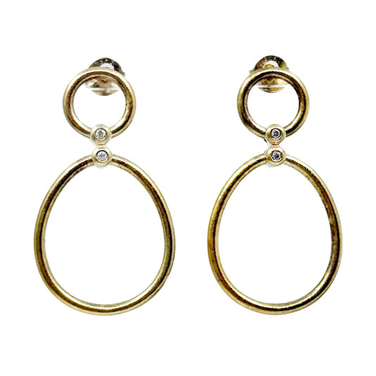 14k Gold vermeil sterling silver cubic zirconia drop earrings - GM1166