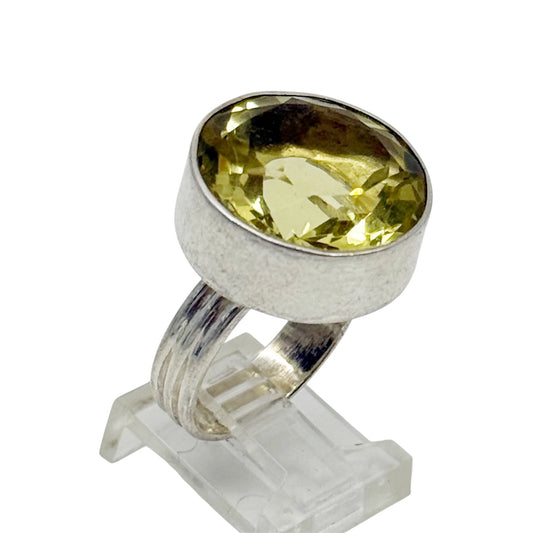Hand Made sterling silver lemon citrine ring - GM1171