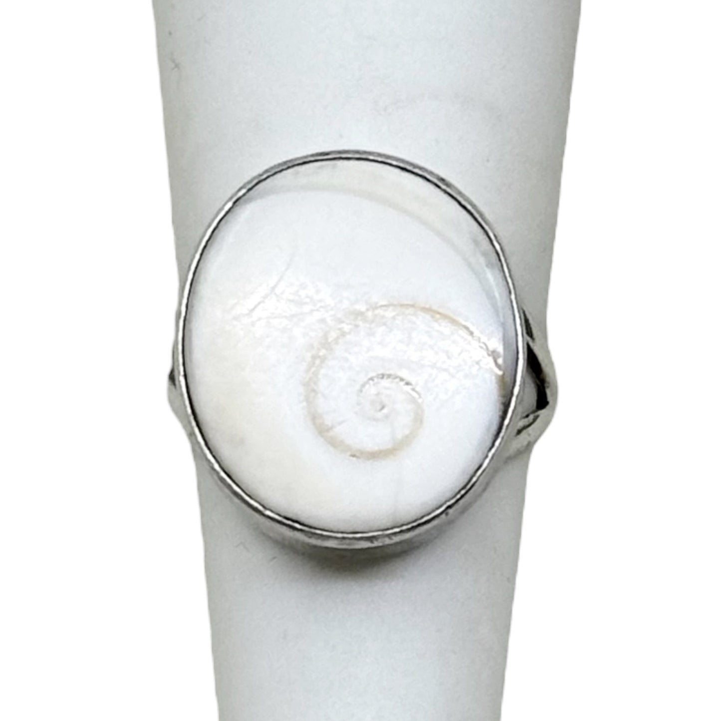 vintage sterling silver Shiva Eye shell ring - GM427