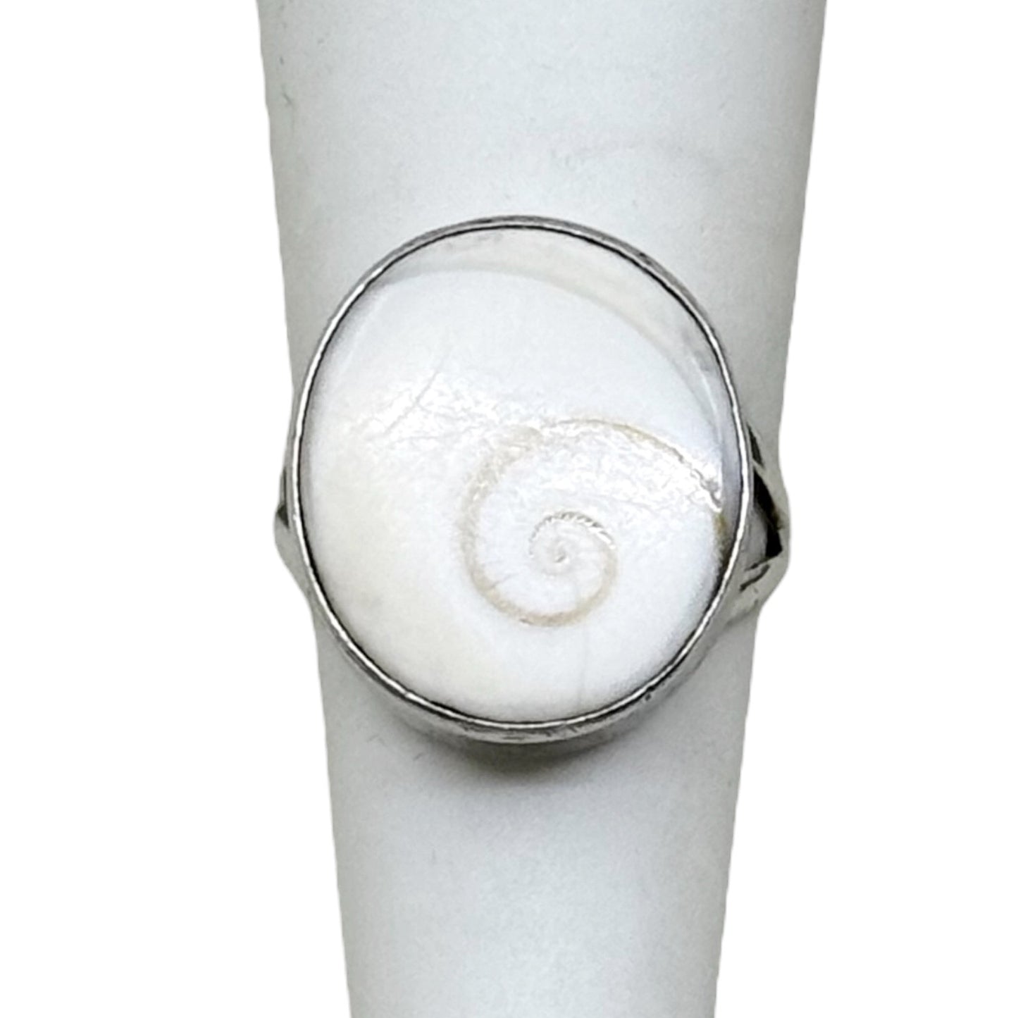 vintage sterling silver Shiva Eye shell ring - GM427