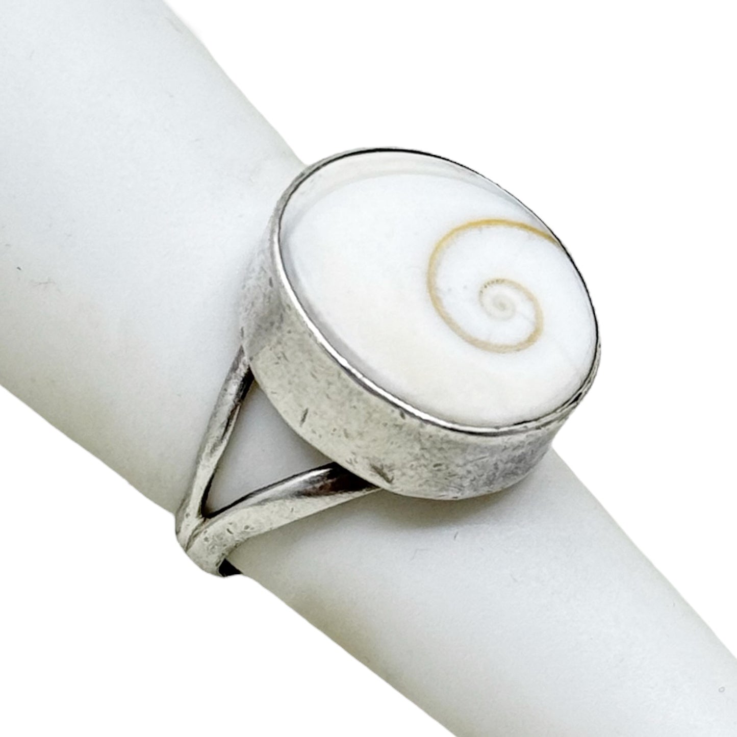 vintage sterling silver Shiva Eye shell ring - GM427