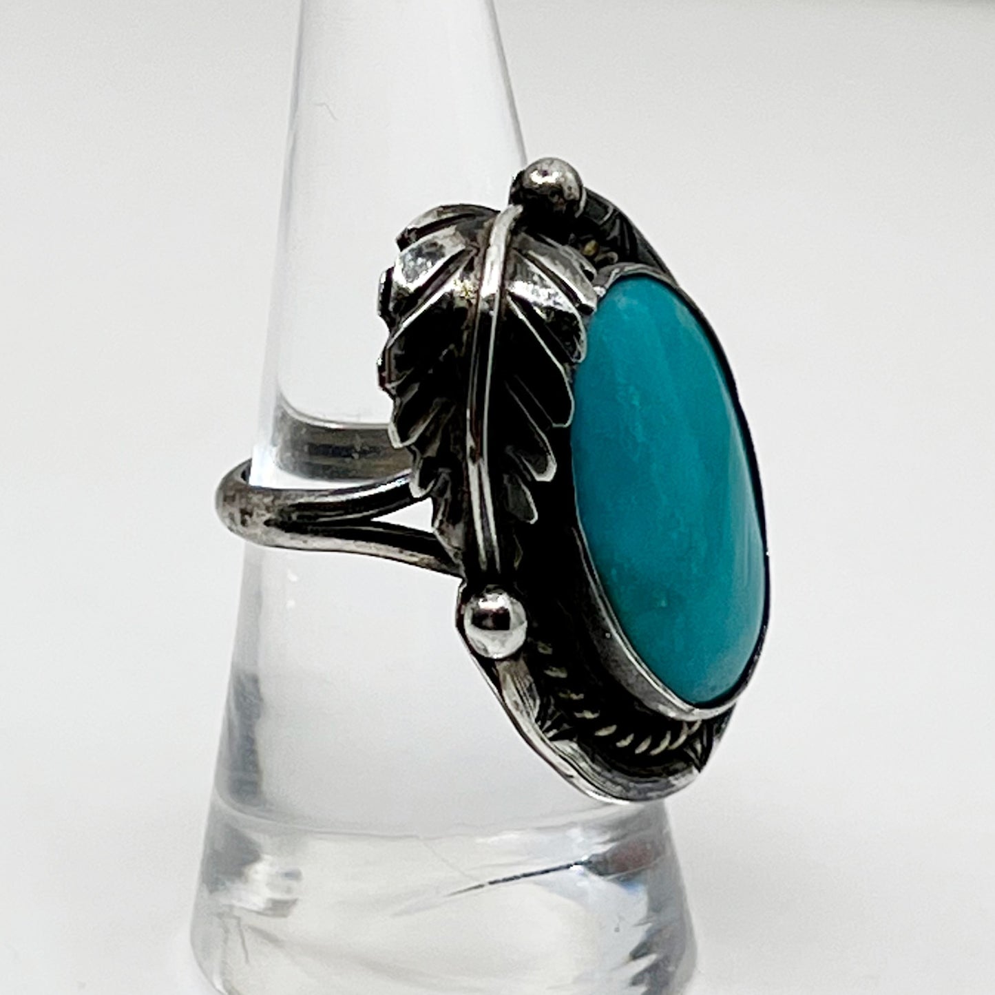 Steven Apachito Navajo sterling silver turquoise ring