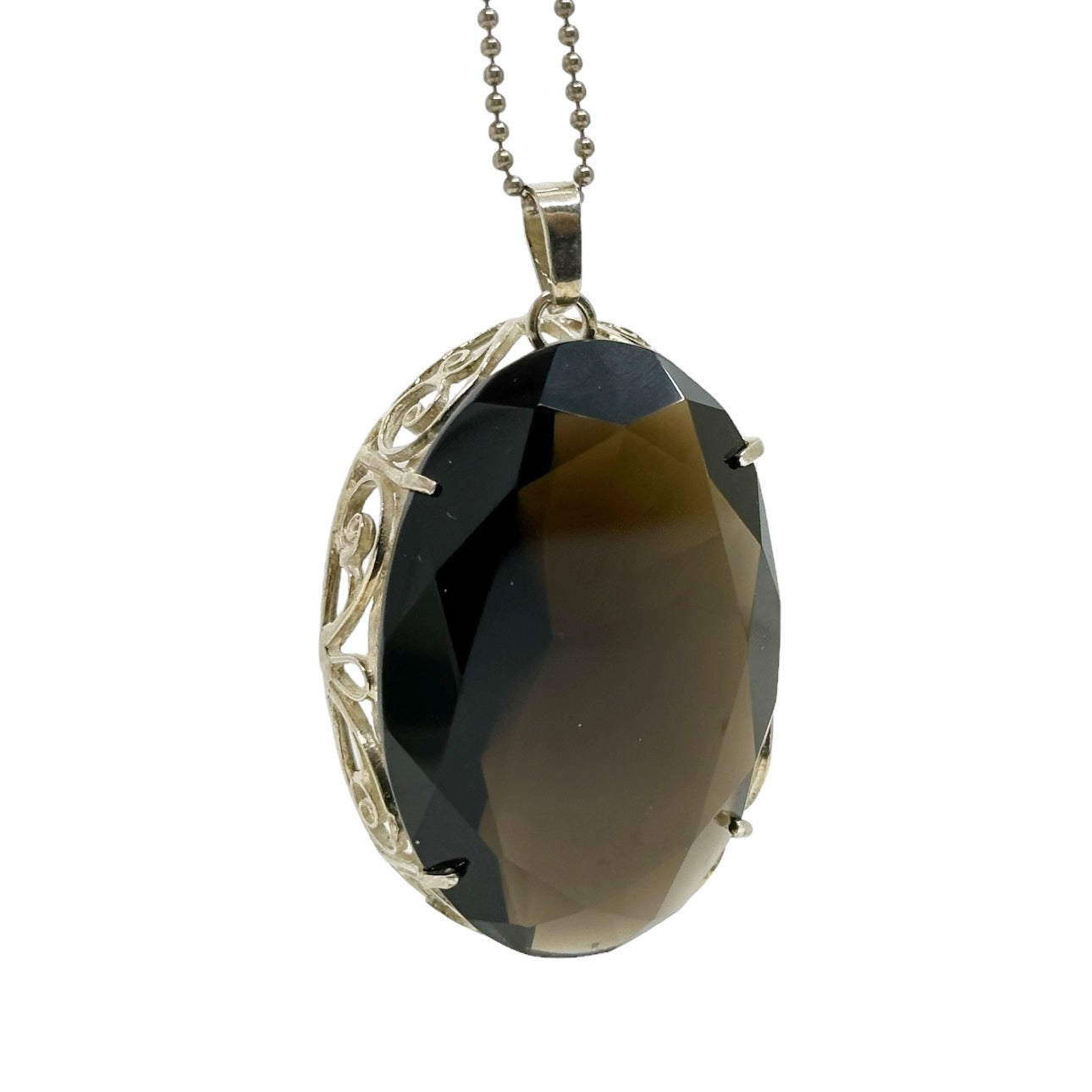 Hand Made Sterling silver smoky quartz pendant