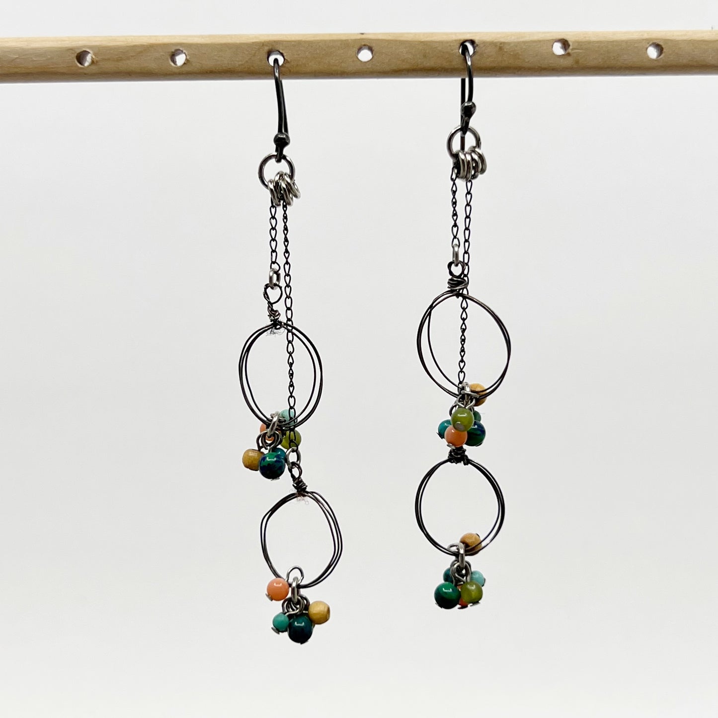 Hand Made Sterling silver bead earrings GM142