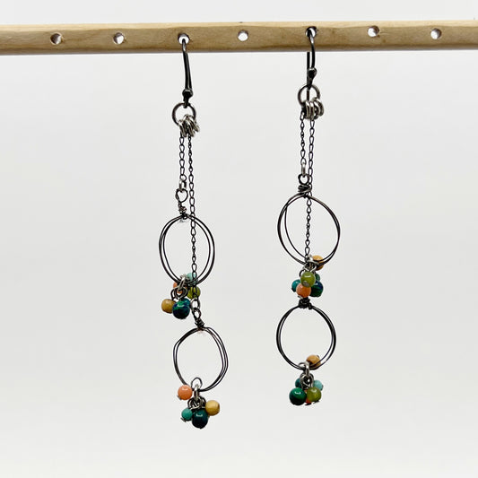 Hand Made Sterling silver bead earrings GM142