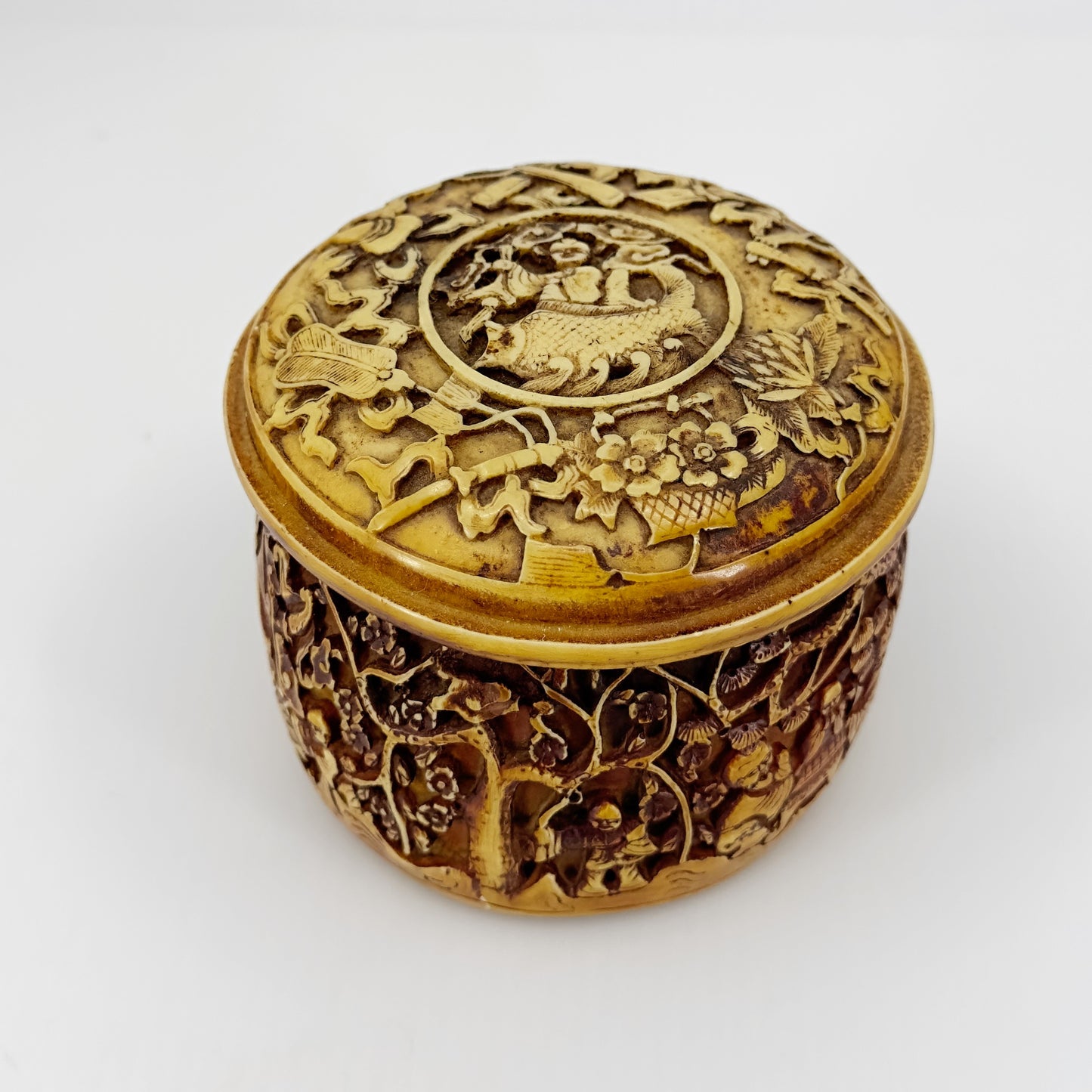 Vintage carved Asian box