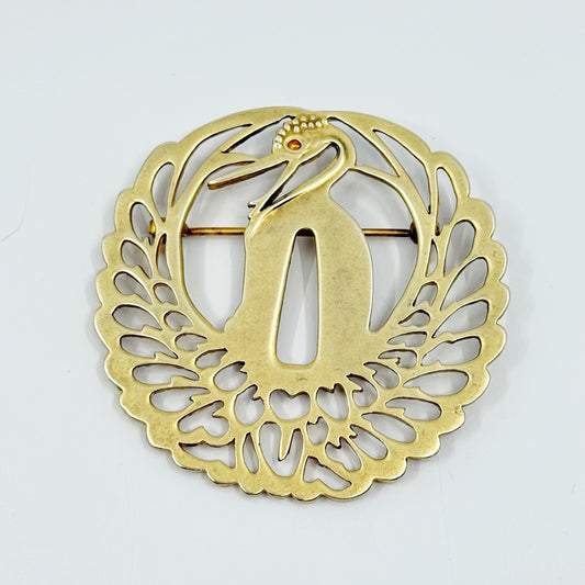 MMA Metropolitan Museum of Art CN Gold tone Crane bird brooch - GM1509