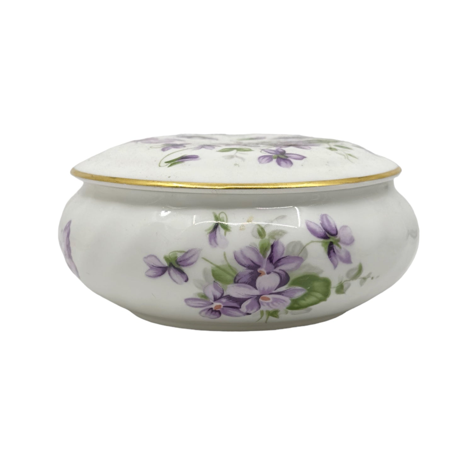 Aynsley Wild Violets fine bone china Porcelain Trinket Box