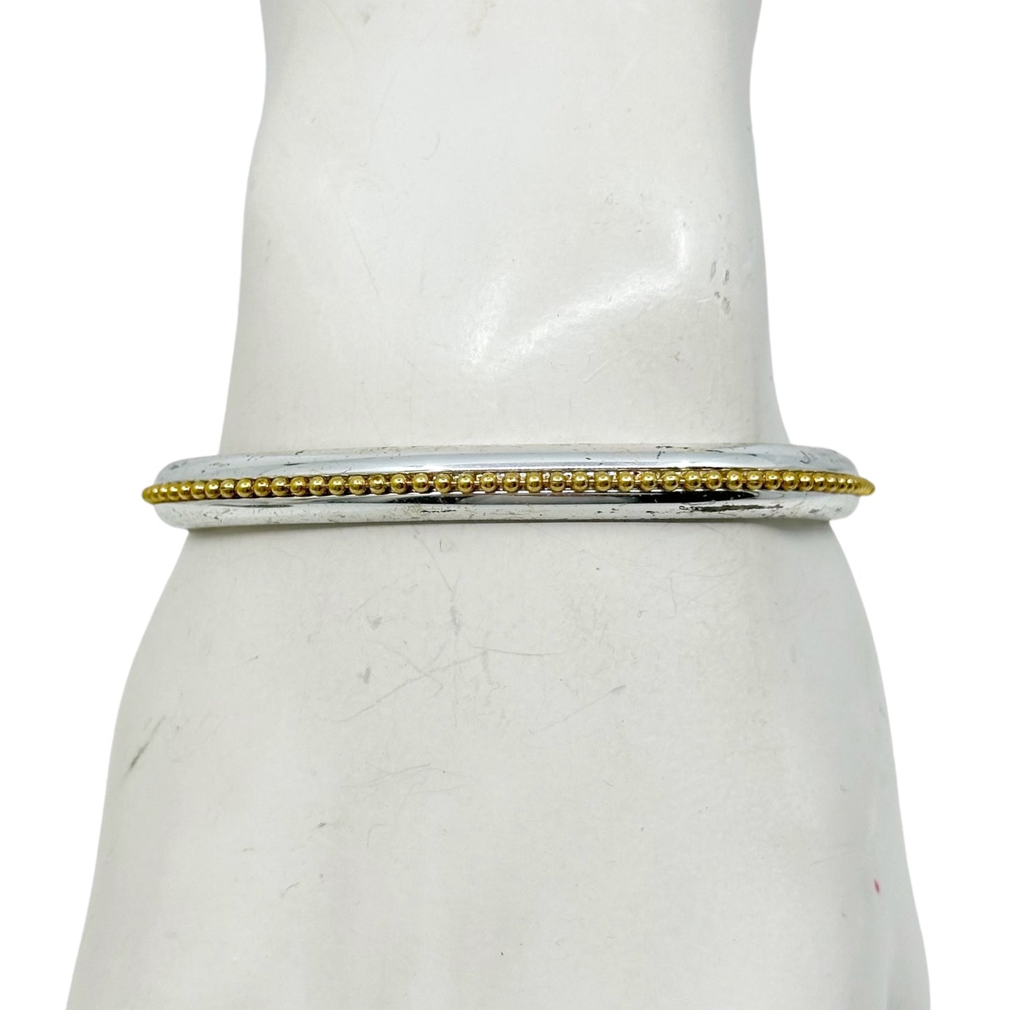 Silver & Gold Tone hinged bangle bracelet