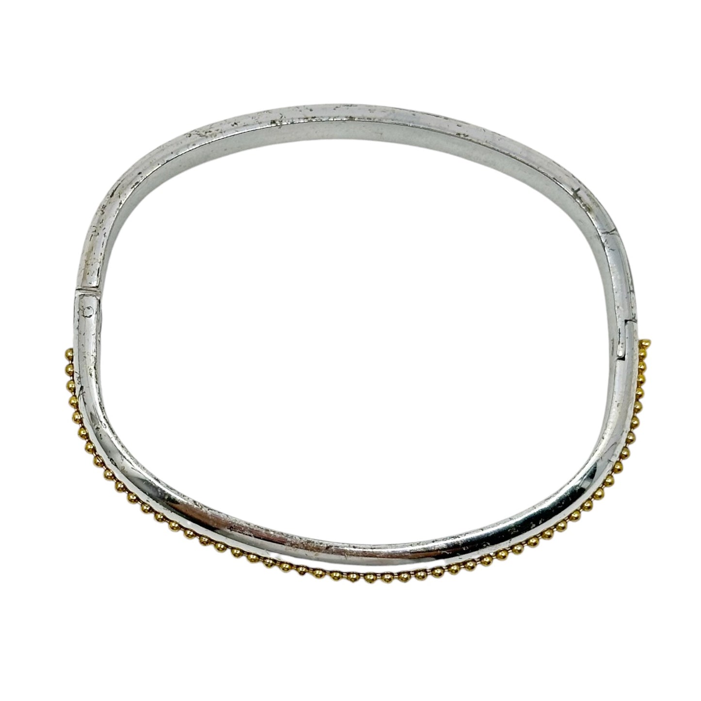 Silver & Gold Tone hinged bangle bracelet