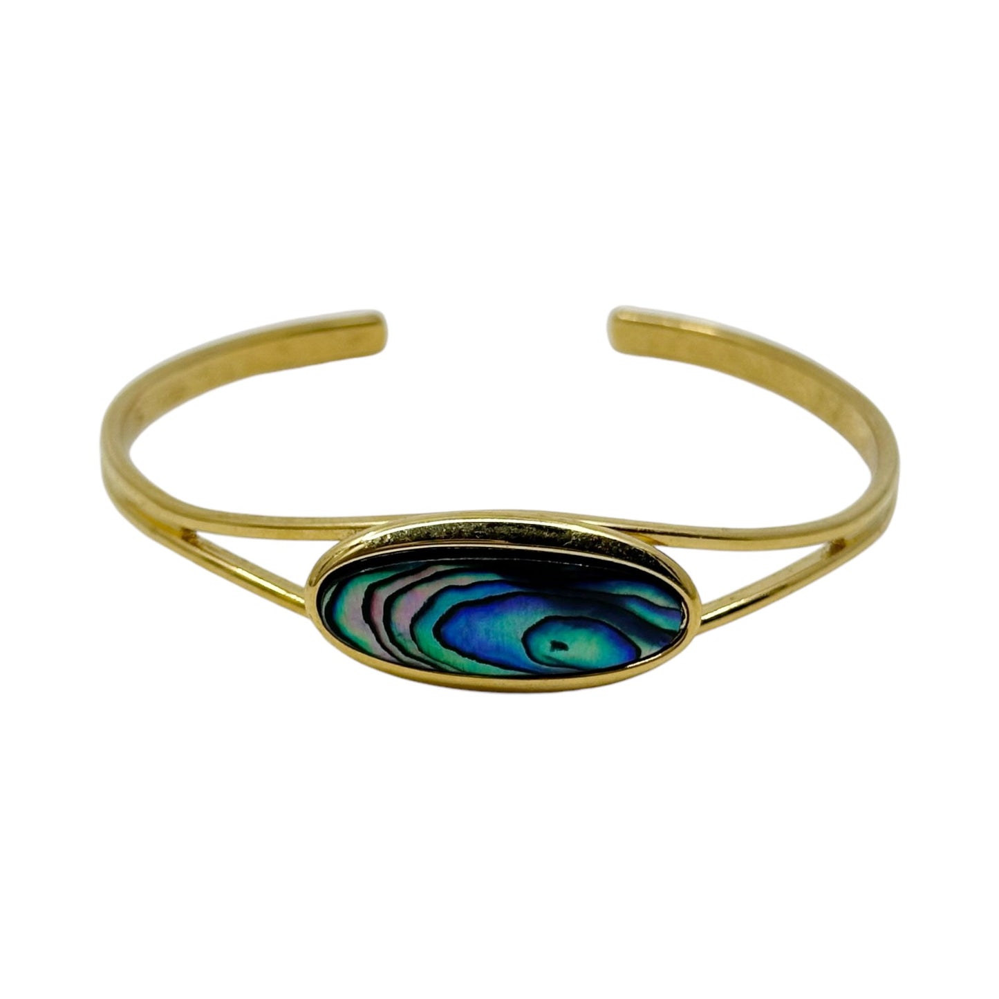 Gold Tone Abalone cuff bracelet