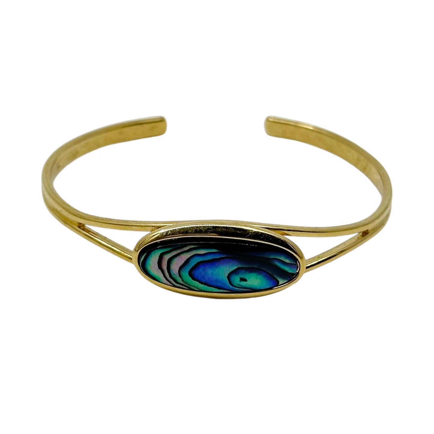 Gold Tone Abalone cuff bracelet