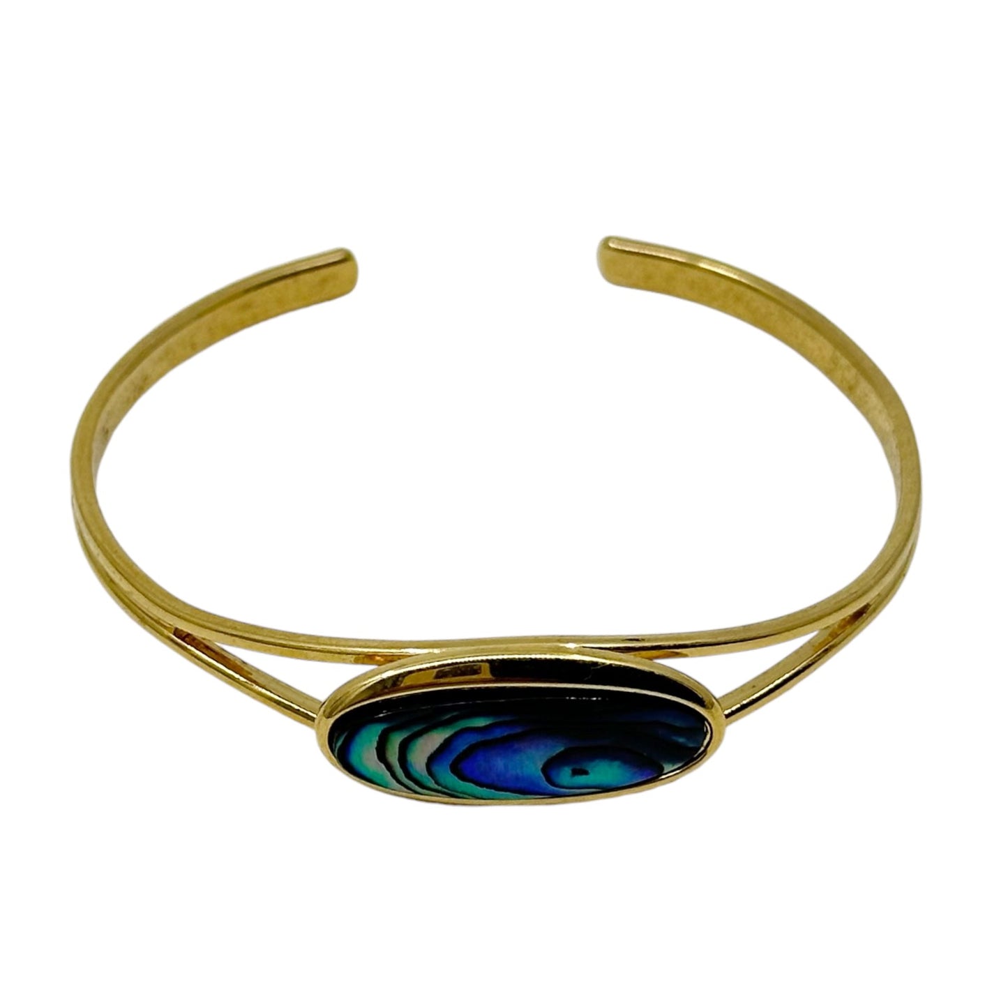 Gold Tone Abalone cuff bracelet