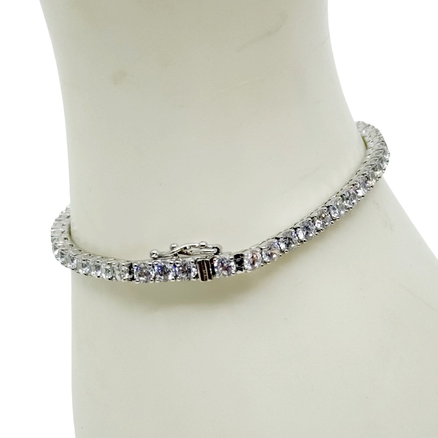 N Fashion silver tone cubic zirconia tennis bracelet -