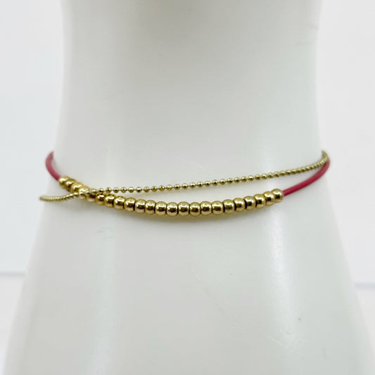 Gold filled red cord Kabbalah bracelet