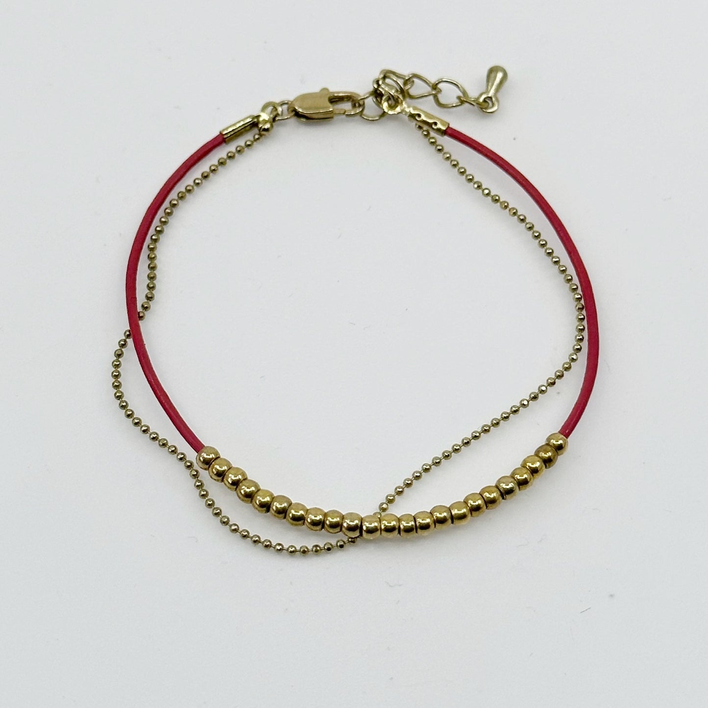 Gold filled red cord Kabbalah bracelet