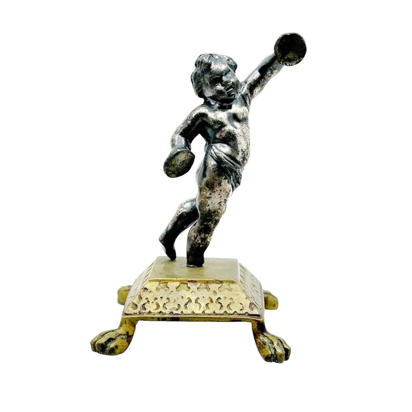 French bronze & silver plated cherub paper weigh