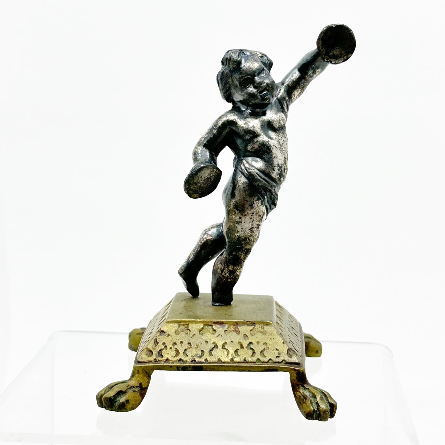 French bronze & silver plated cherub paper weigh