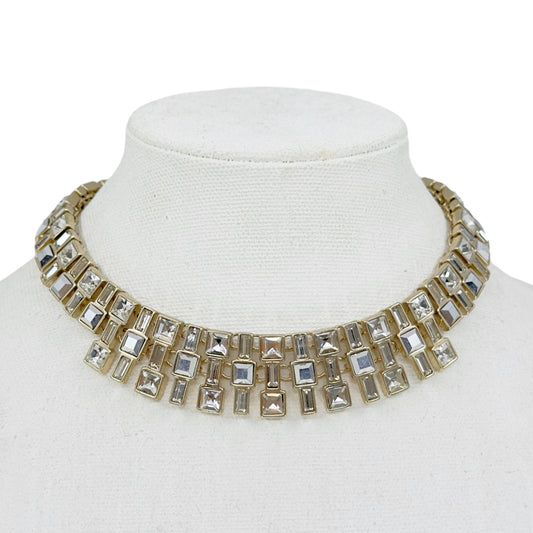 White House Black Market gold tone rhinestone necklace