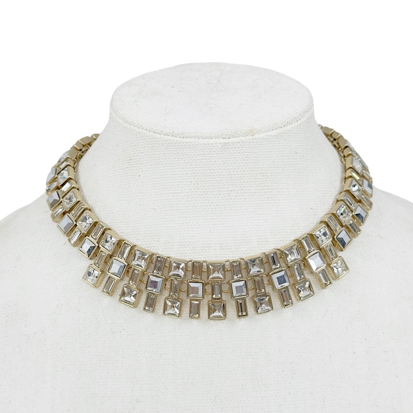 White House Black Market gold tone rhinestone necklace