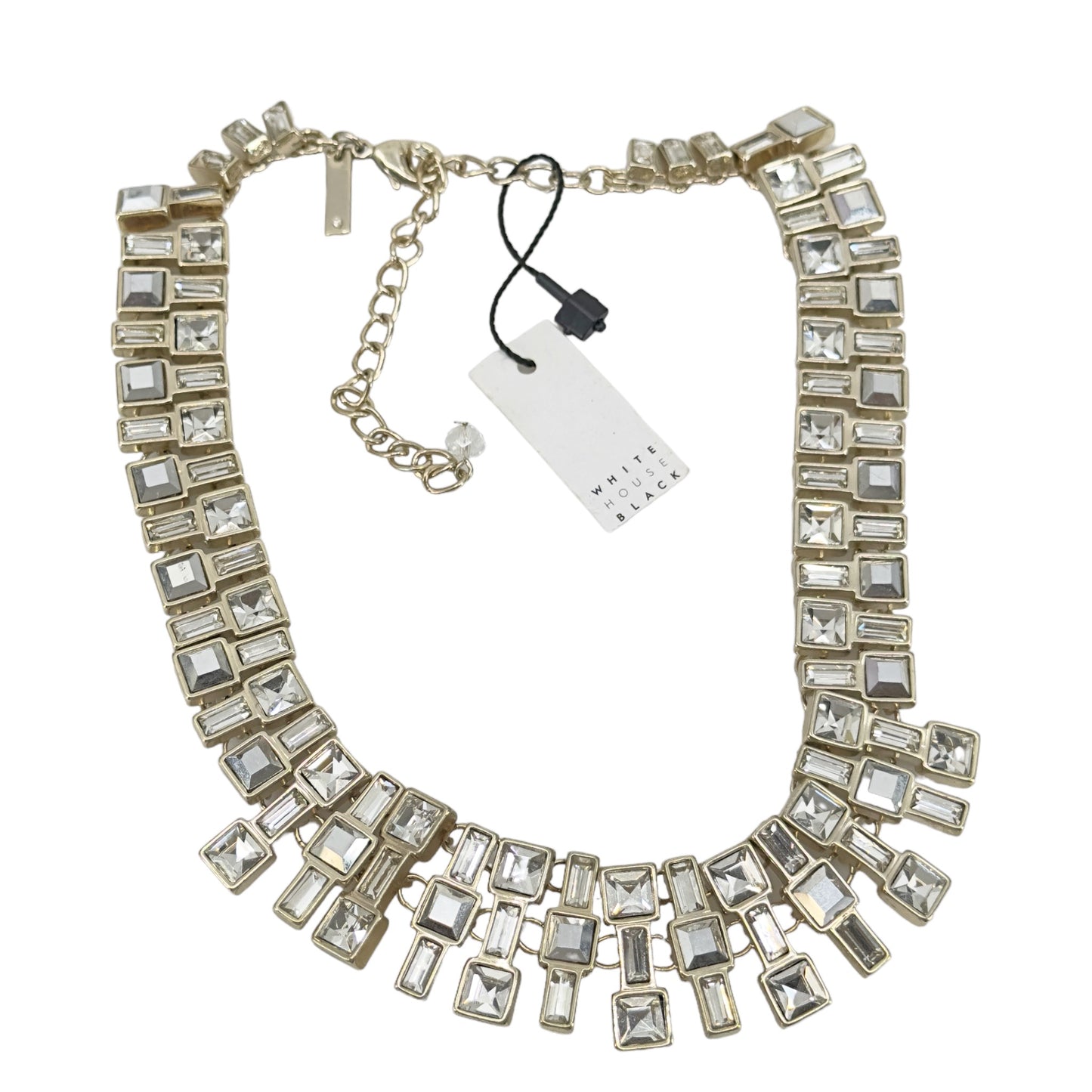 White House Black Market gold tone rhinestone necklace