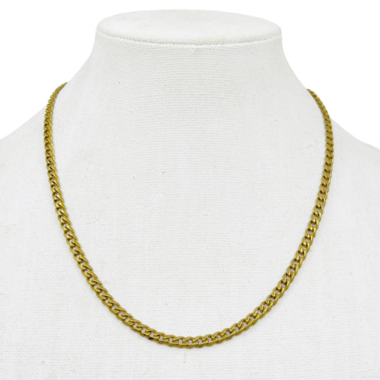 Gold over stainless steel cuban link necklace