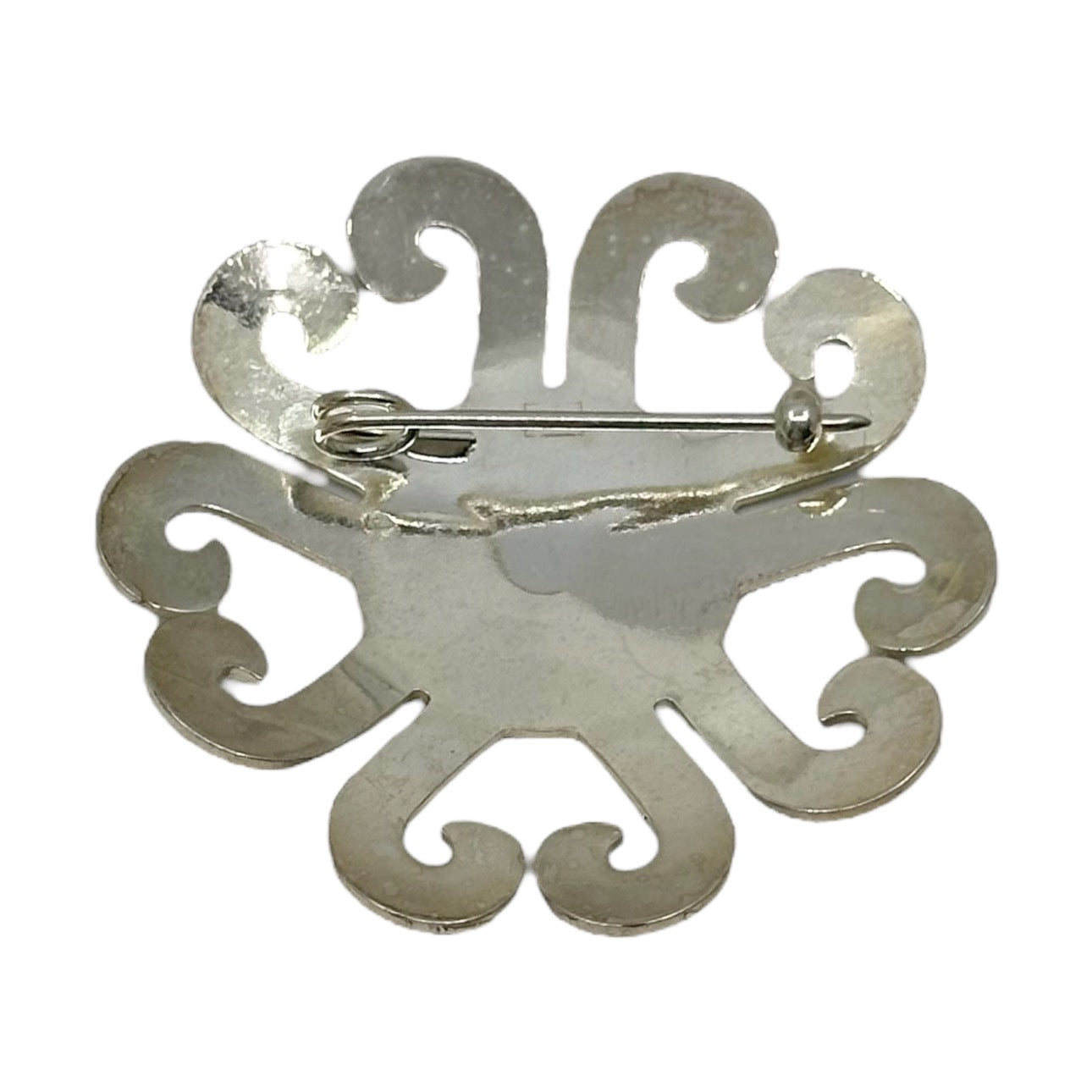 Etro Silver tone enamel sun brooch