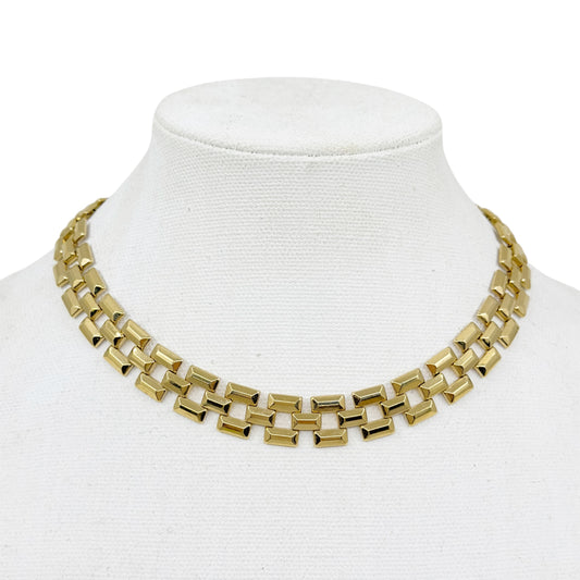 Vintage Avon Gold tone Geometric link necklace