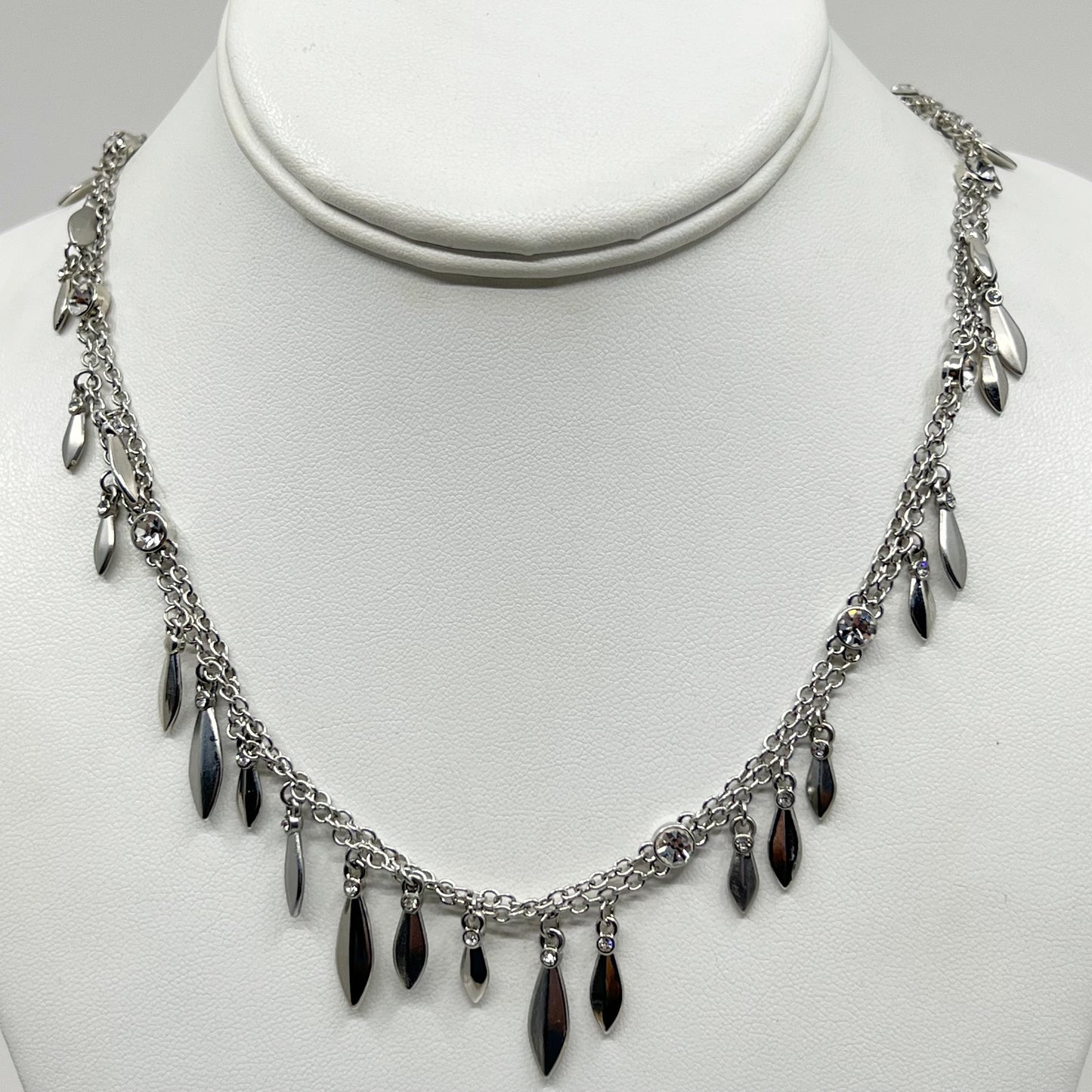 Silver Tone & Rhinestone Necklace