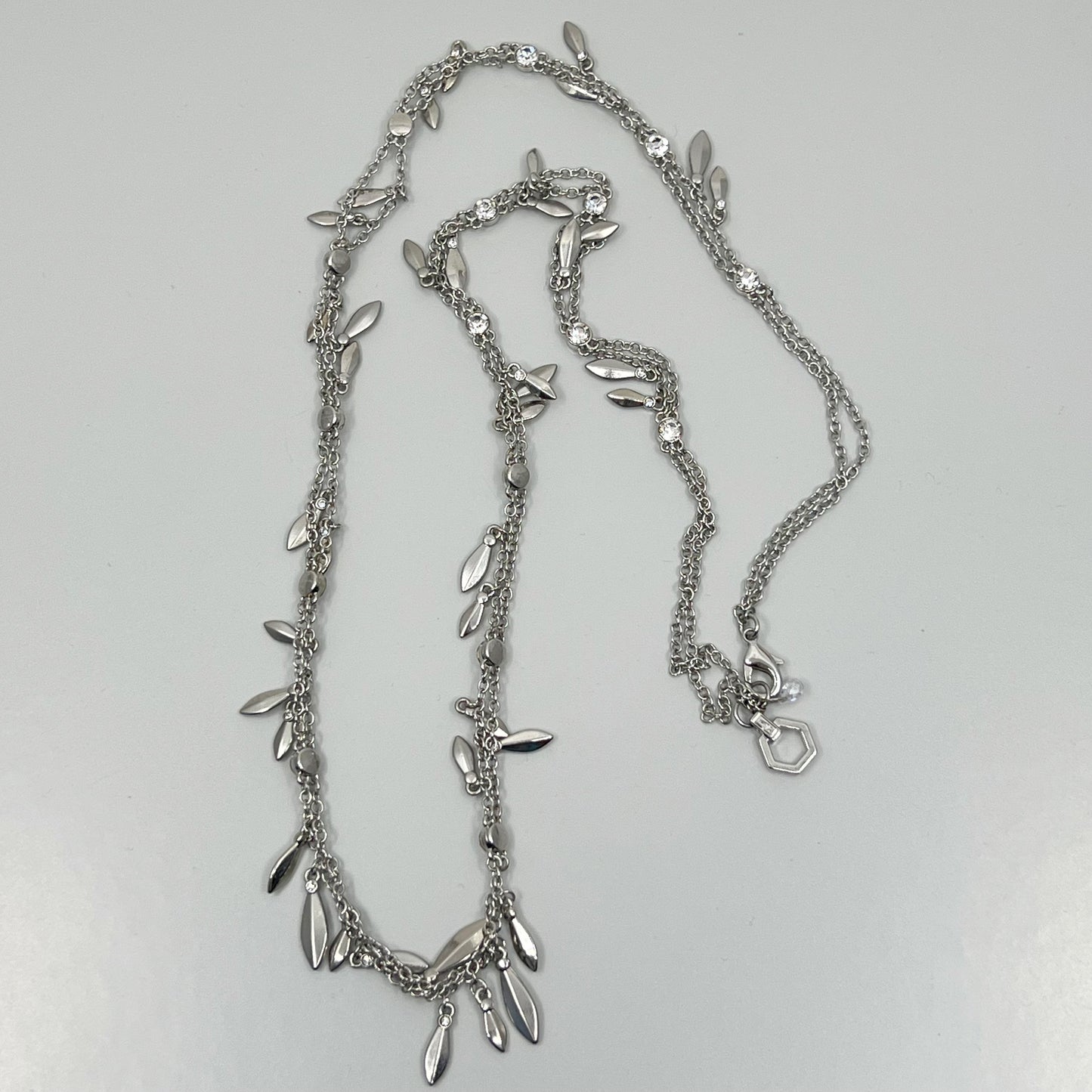 Silver Tone & Rhinestone Necklace