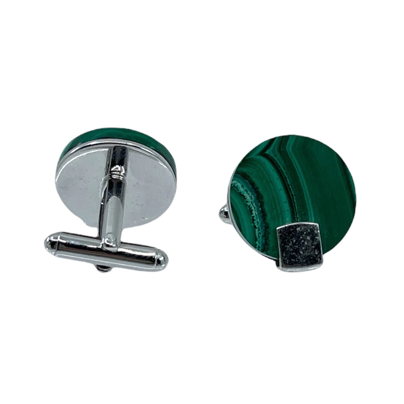 stainless steel malachite cufflinks