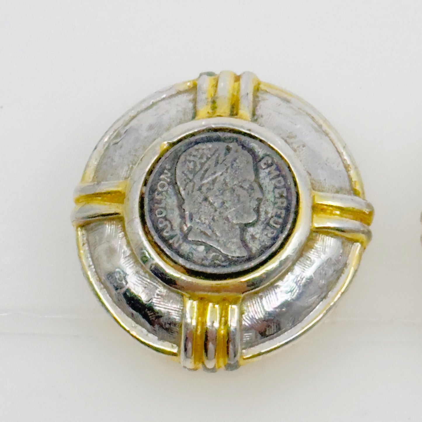 kenneth Jay Lane napoleon Empereur coin clip on earrings