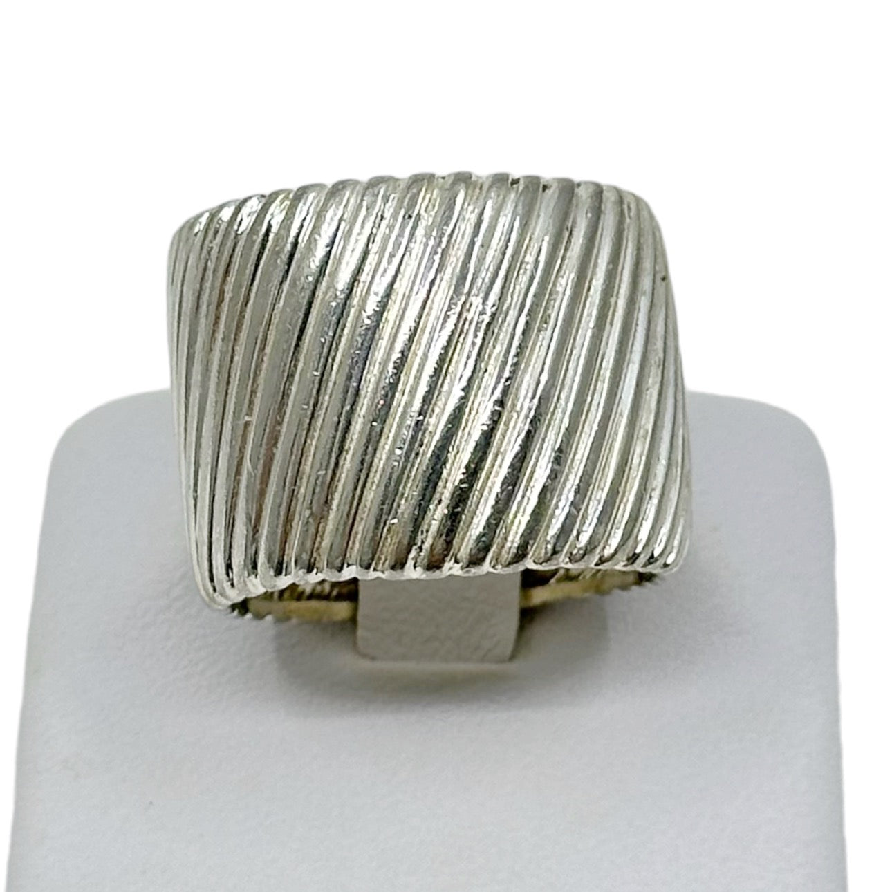 Sterling silver cigar band ring