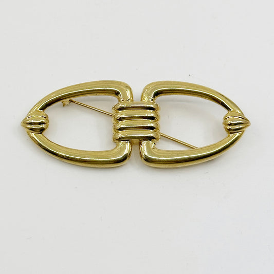 Vintage Monet Gold tone buckle Brooch