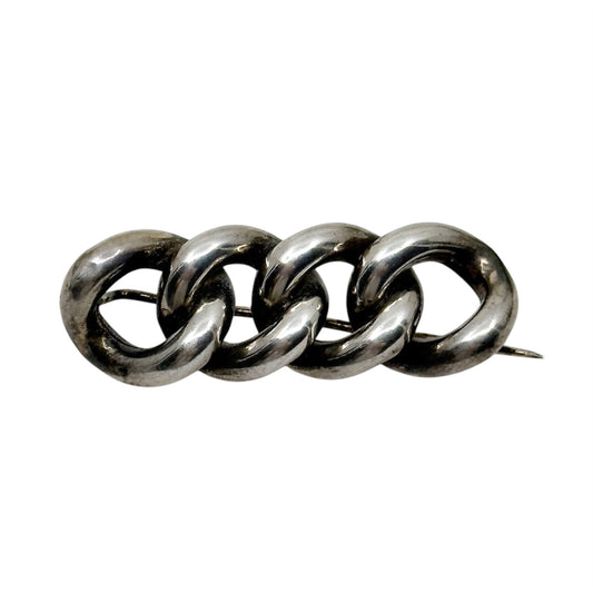 Victorian 830 silver link brooch - GM165