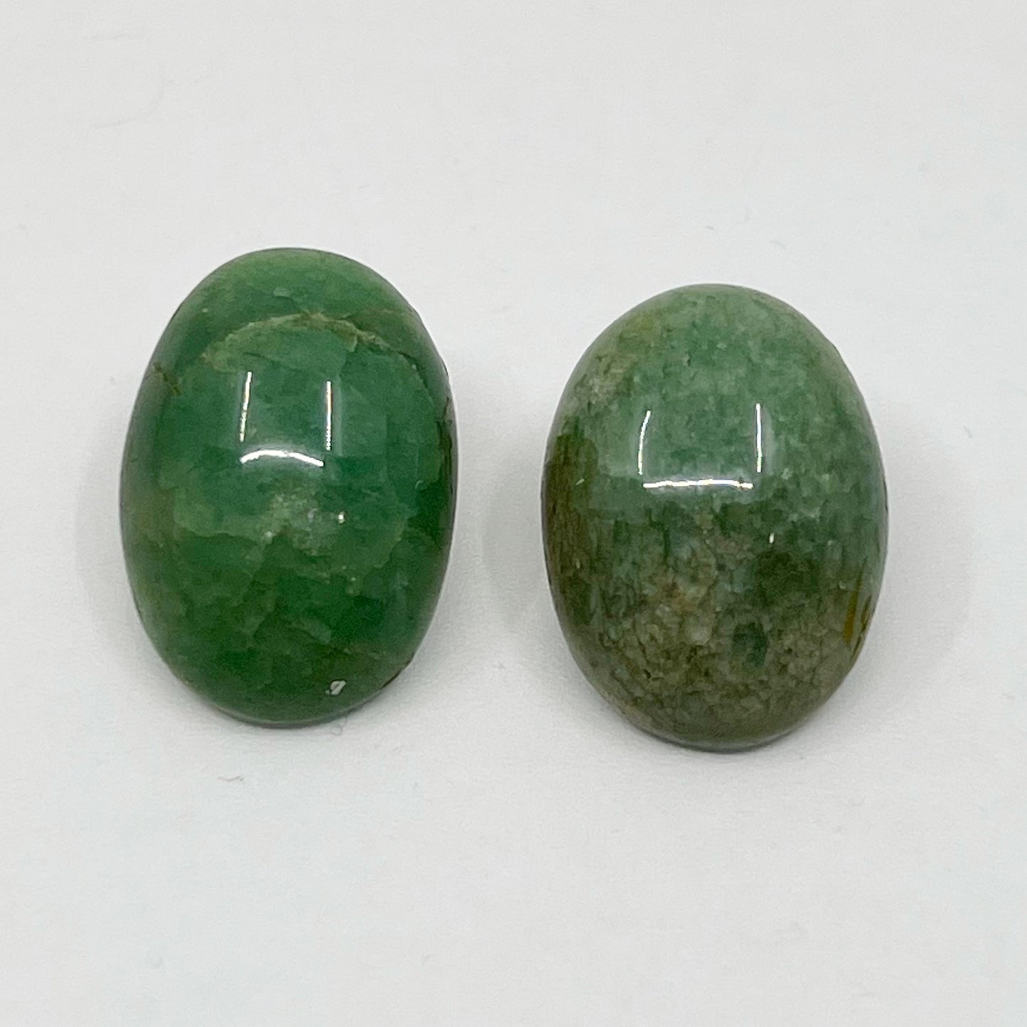 Vintage aventurine cabochon clip on earrings